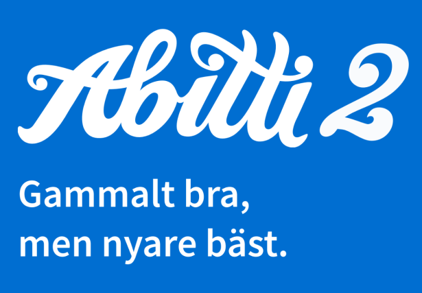 Abitti 2 -loggan och texten gammalt bra men nyare bäst