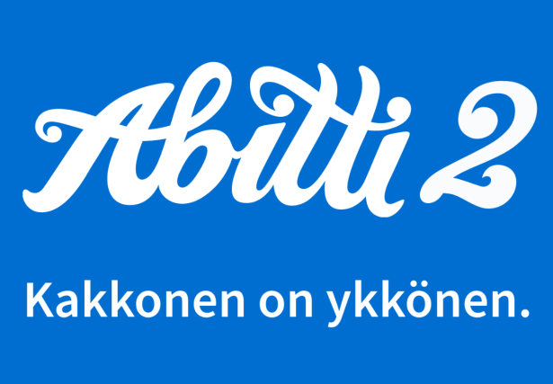 Abitti 2 -logo ja teksti kakkonen on ykkönen.