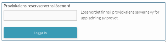 Reservserverns lösenord