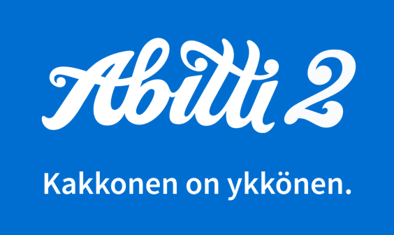 Abitti 2 -logo ja teksti kakkonen on ykkönen.