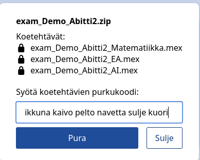Syötä purkukoodi