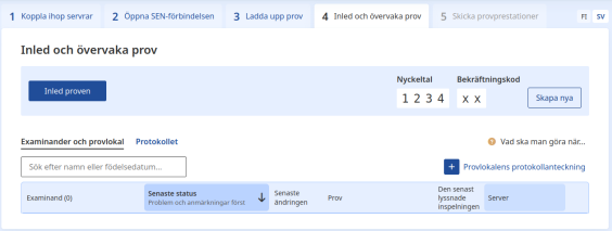 Inled och övervaka prov