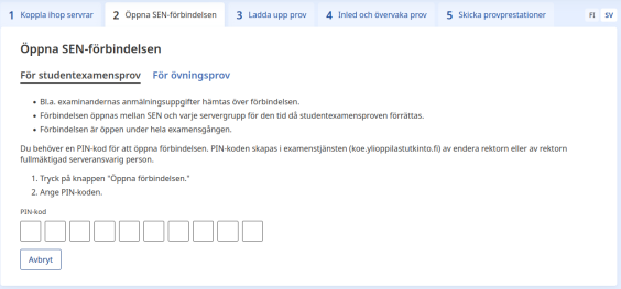 Öppna SEN-förbindelsen 2