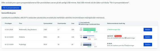 Tidsfrister för preliminär bedömning i bedömningstjänsten