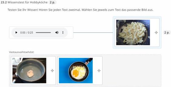 Kombineringsuppgift i ett exempelspråkprov