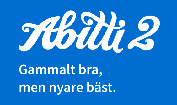 Abitti 2 -loggan och texten gammalt bra men nyare bäst