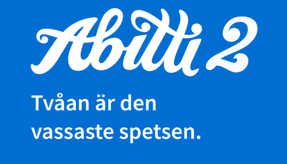 Abitti 2-logga och texten tvåan är den vassaste spetsen.